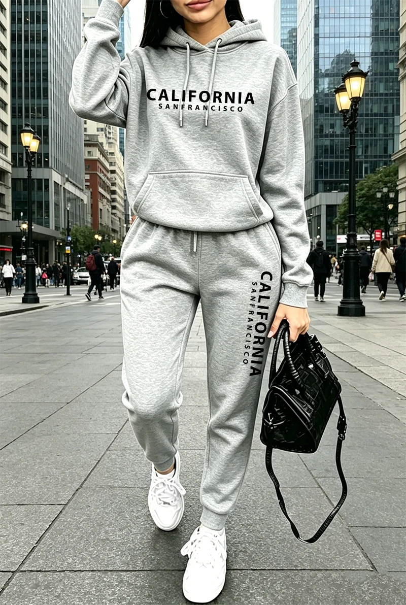 Outdoor Sportswear - Quality Womens Tracksuit Printing Casual Hoodie