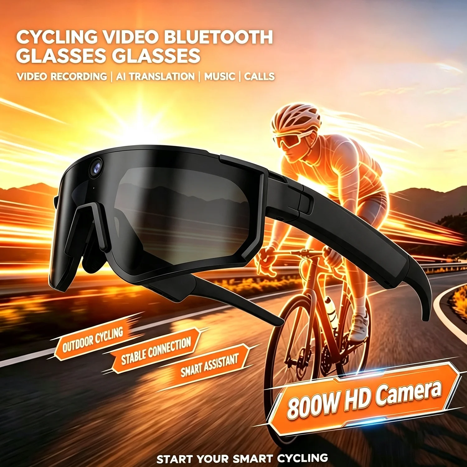 Outdoor Sport Glasses - 800W AI Smart Camera Glasses 1080P