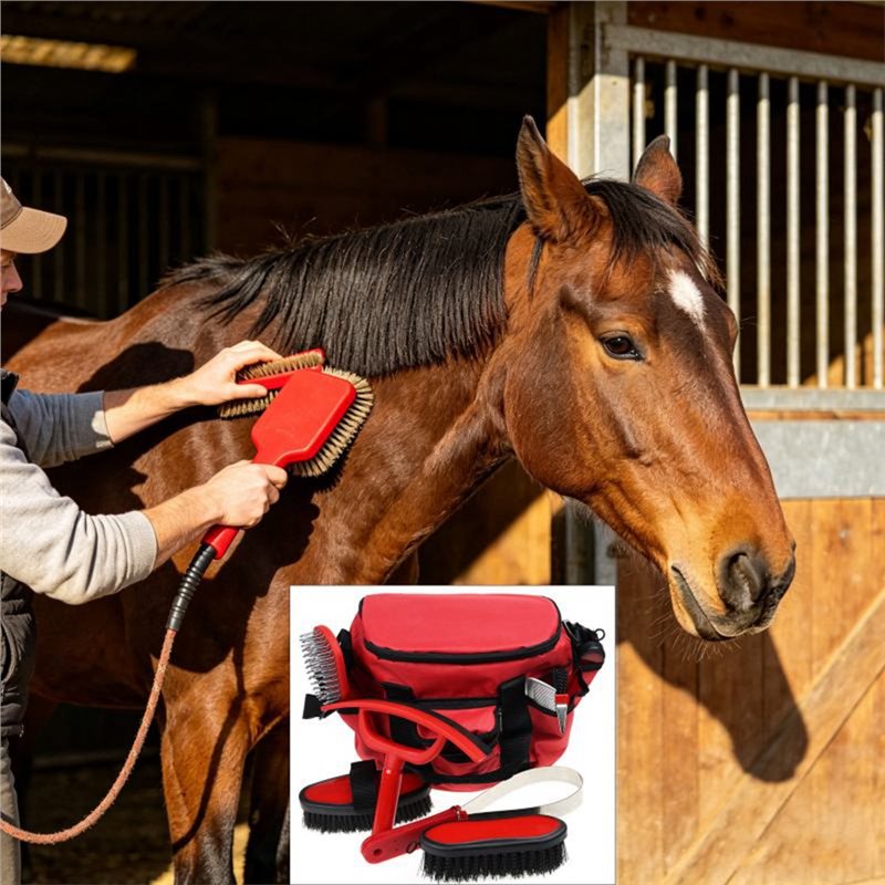 【SPECIAL】9-Piece Horse Groomin - Grooming Kit Horse recension och pris