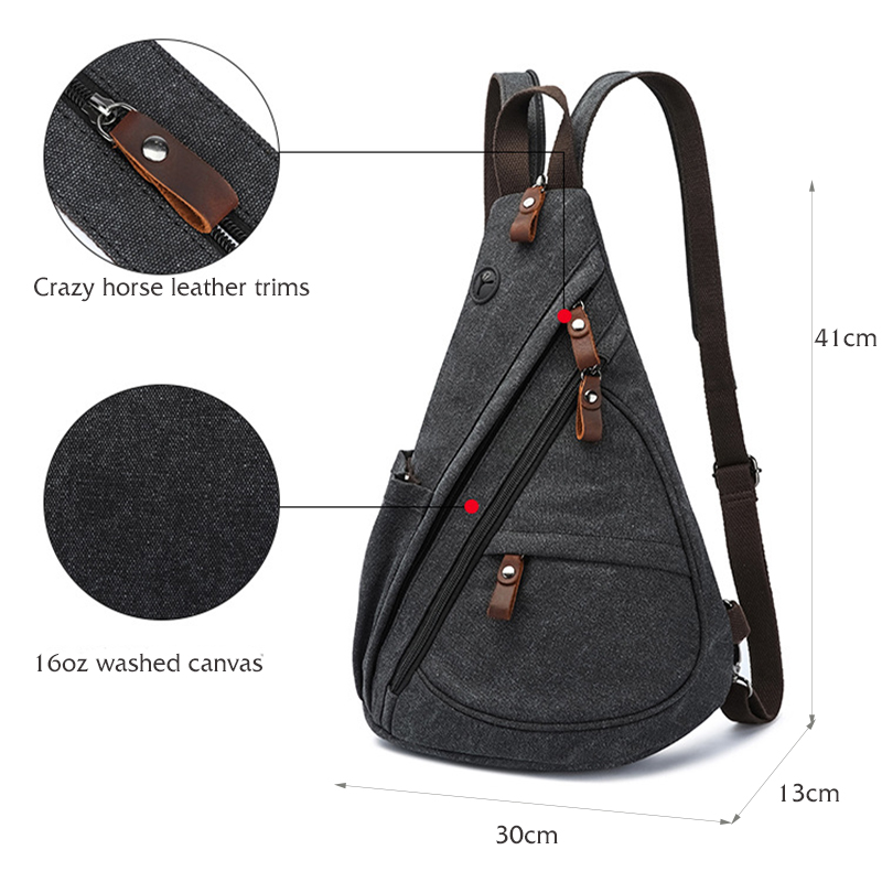 Canvas Sling Bag Convertible C - Outdoor Sport Backpack recension och pris
